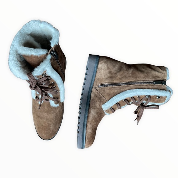🆕 Aquatalia Suede/Shearling Boot With Side Zip - Picture 4 of 14
